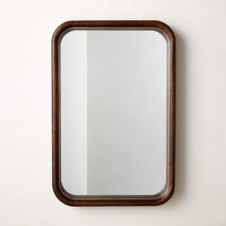 Baby's Bathroom - Dark Walnut Wood Wall Mirror