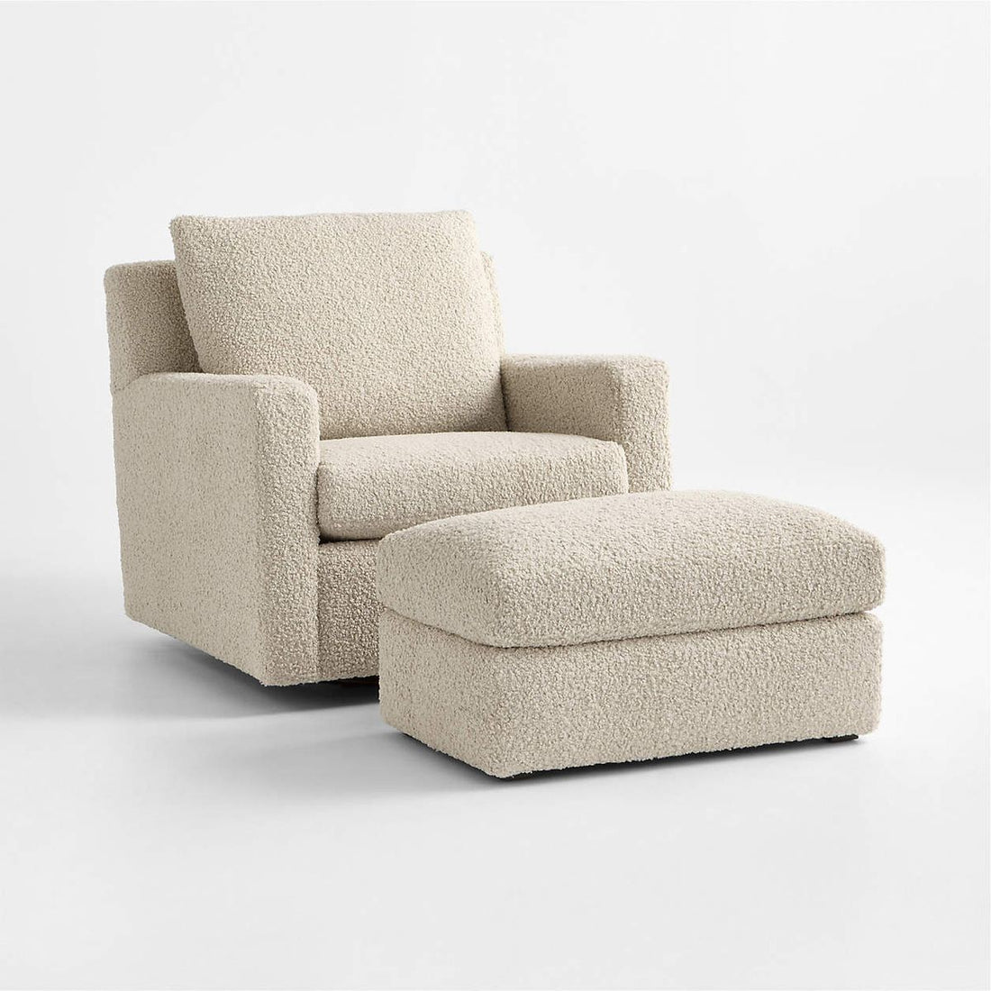 Baby's Room - Beige Sherpa Nursery Swivel Glider Chair with Ottoman
