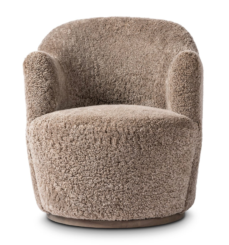 Primary - Aurora Swivel Chair - Taupe Shearling