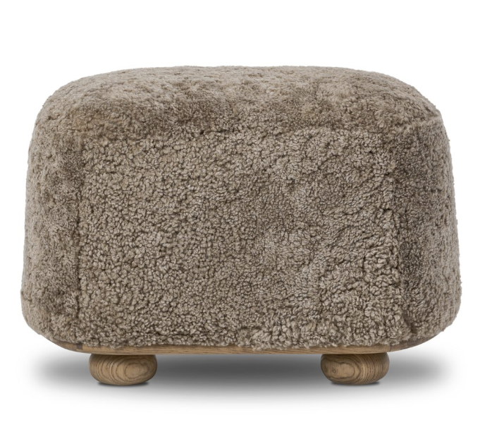Primary - Bilbury Oval Ottoman - Taupe Shearling