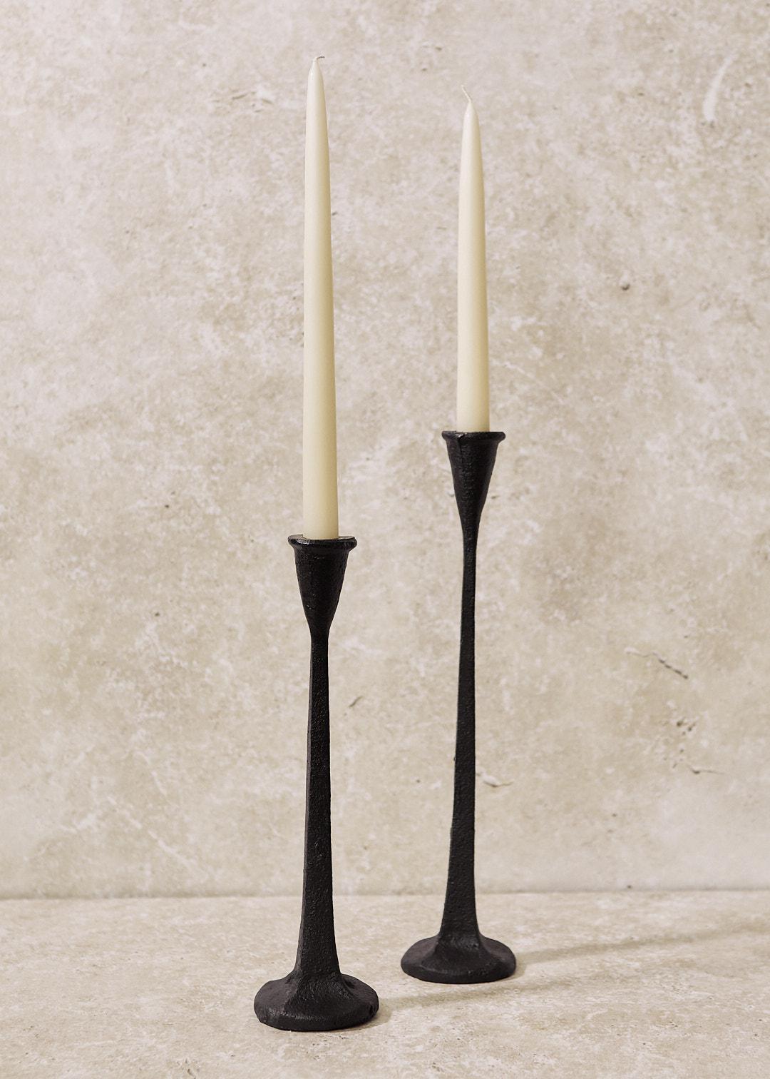 Textural Cast Iron Taper Holder