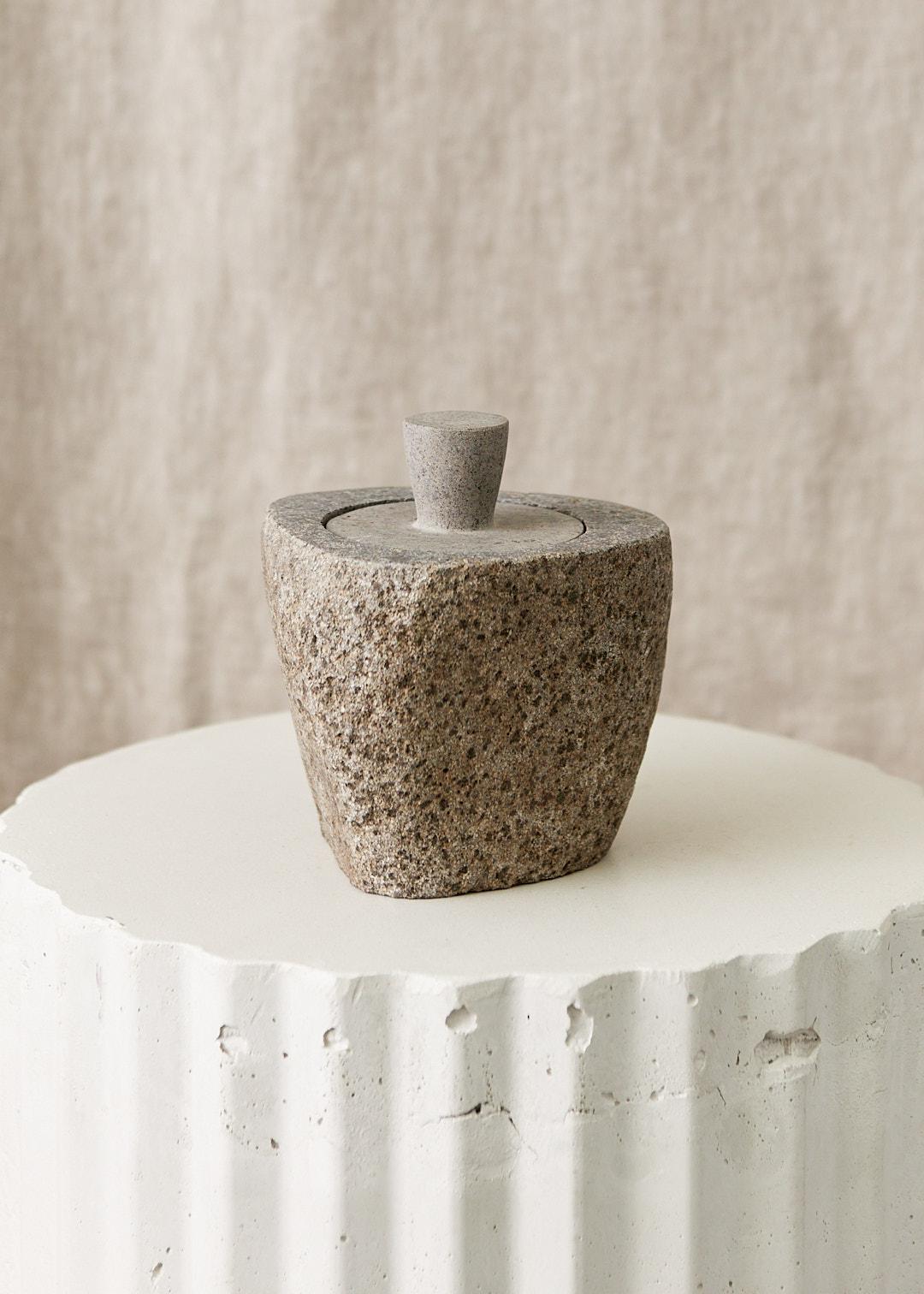 Carved Stone Jar With Lid